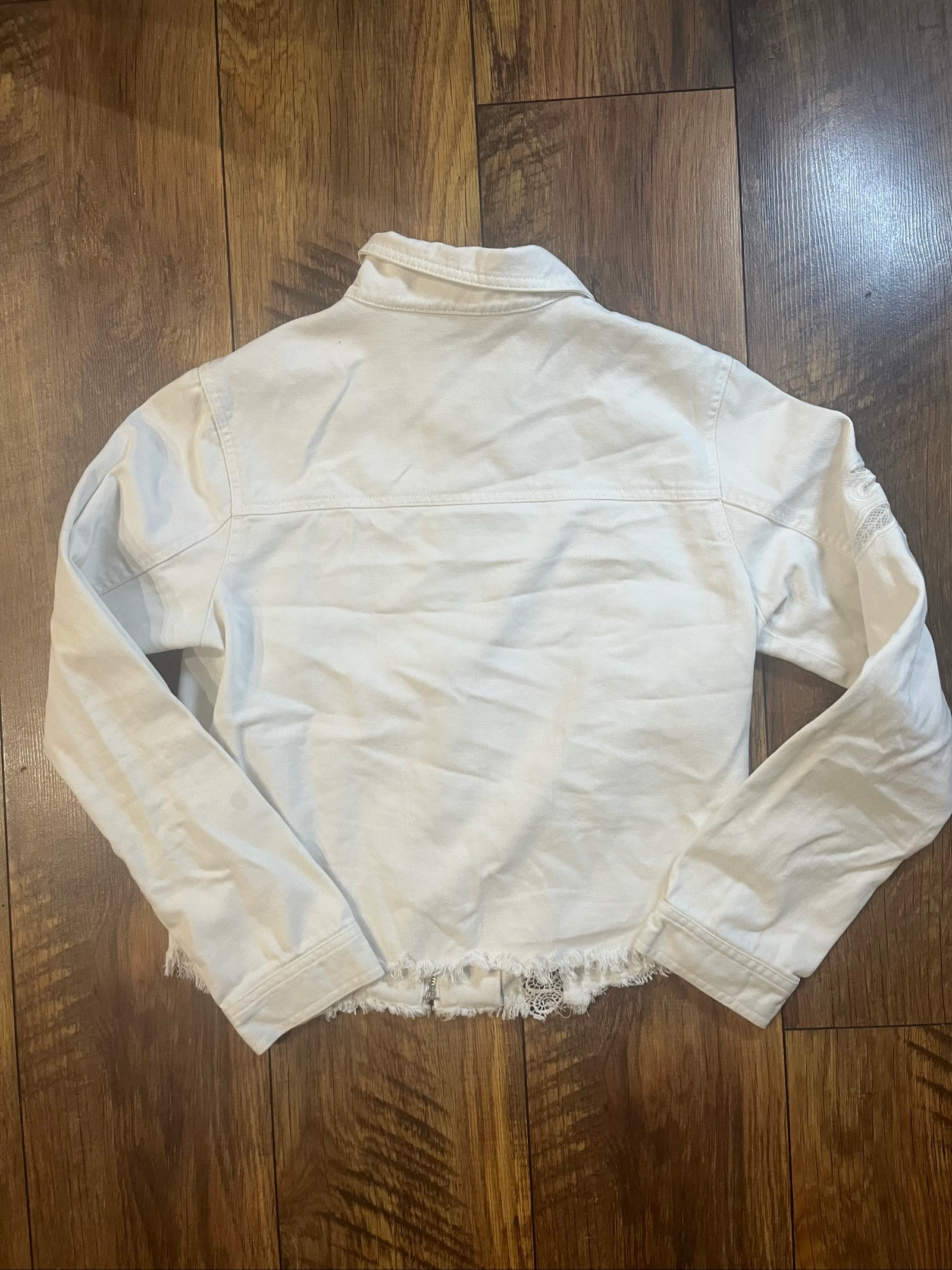 Witte jeansjas met geborduurde kant - liberto - maat XL - bevredigde kwaliteit – photo 7